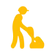 An icon representing a man spraying with a sprayer.